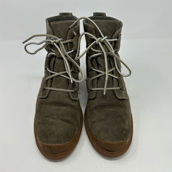 Sorel Women's Brown Suede Lace-Up Wedge Boots Size 8 Waterproof Comfort - Picture 4 of 12